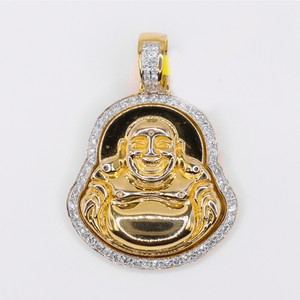 10k Gold Diamond Fat Buddha Pendant - 60631