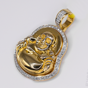 10k Gold Diamond Fat Buddha Pendant - 60631