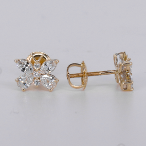 14k Solid Gold VVS Lab Diamond 10mm Butterfly Earrings - 50342