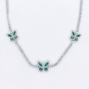 10k Gold 2.5mm Diamond Butterfly Tennis Chain - 10126