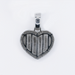10k Solid White Gold Diamond 3D Heart Pendant - 60575