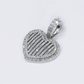 10k Solid White Gold Diamond 3D Heart Pendant - 60575