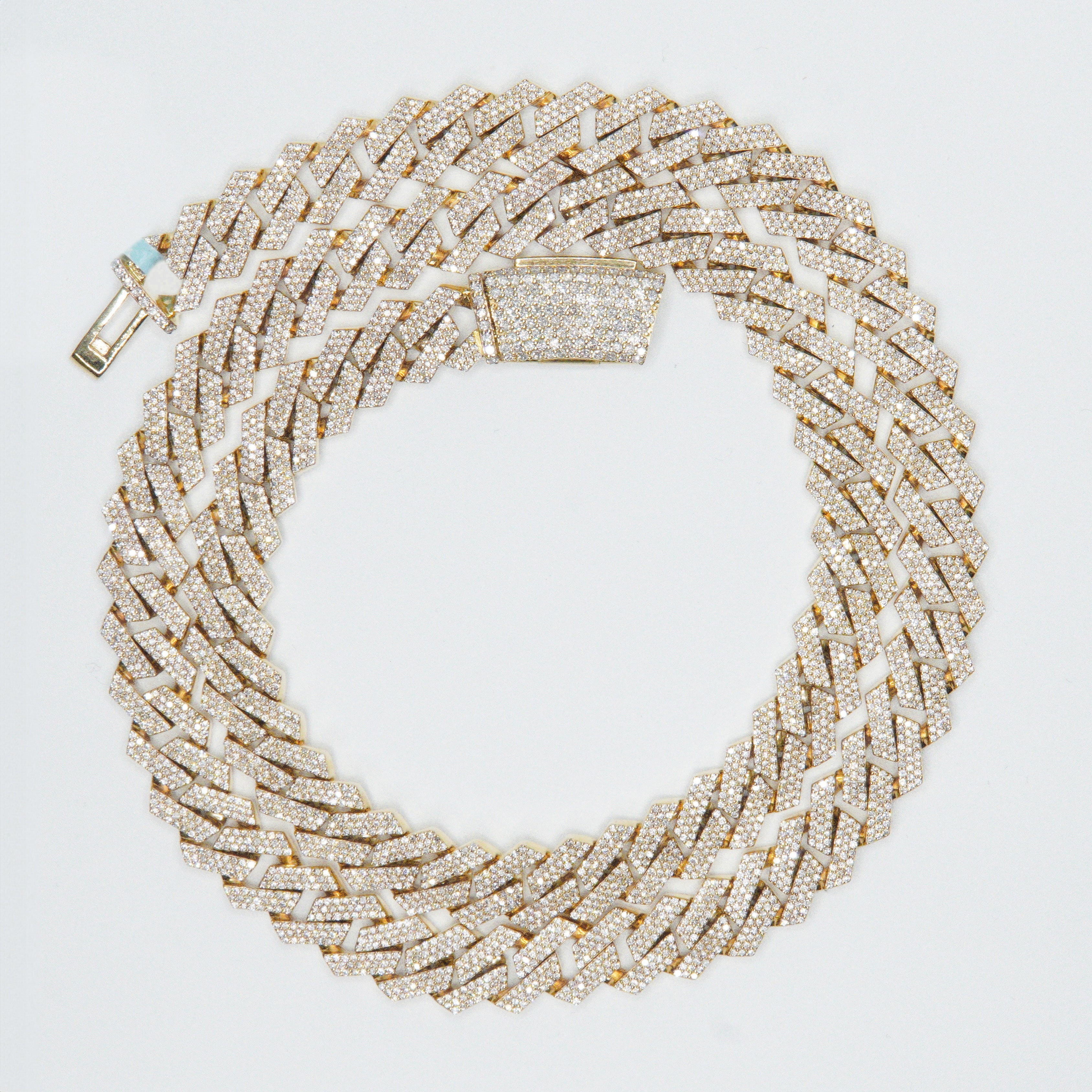 Edge Chain 10k Solid Gold 9mm Diamond Edge Cuban Chain - 10017