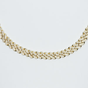 10k Solid Gold 8mm Diamond Flooded Cuban Chain