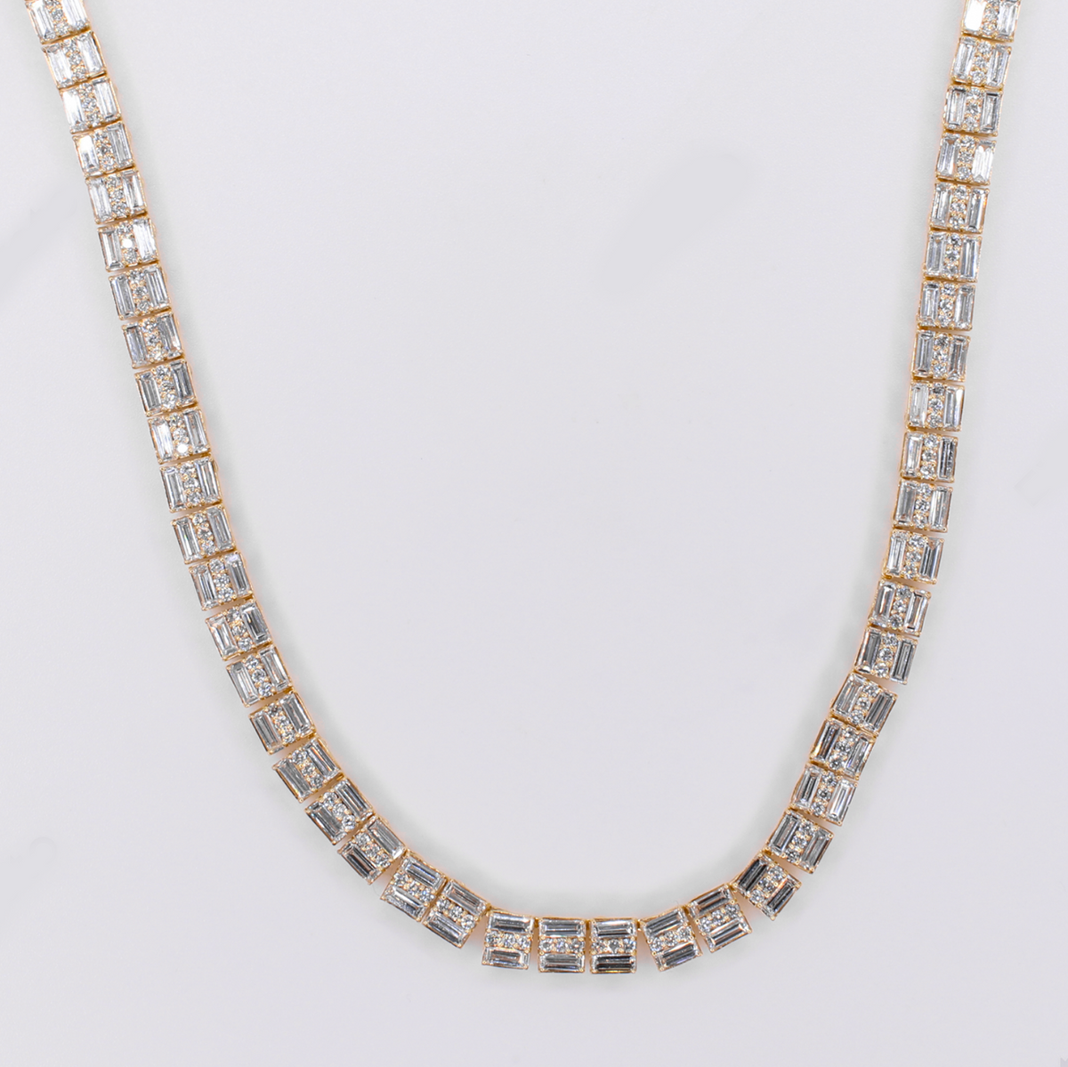 10k Gold Baguette Lab Diamond 6mm Tennis Chain - 10127