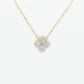 14k Solid Gold VS1 Diamond Clover Necklace - 60125