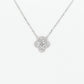 14k Solid Gold VS1 Diamond Clover Necklace - 60125