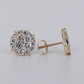 10k Solid Gold VVS Lab Diamond 12.5mm Cluster Earrings - 50344