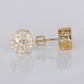 14k Solid Gold 9.5mm Lab Diamond Cluster Earrings - 50317