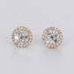 14k Solid Gold Diamond 7.5mm Cluster Earrings - 50335