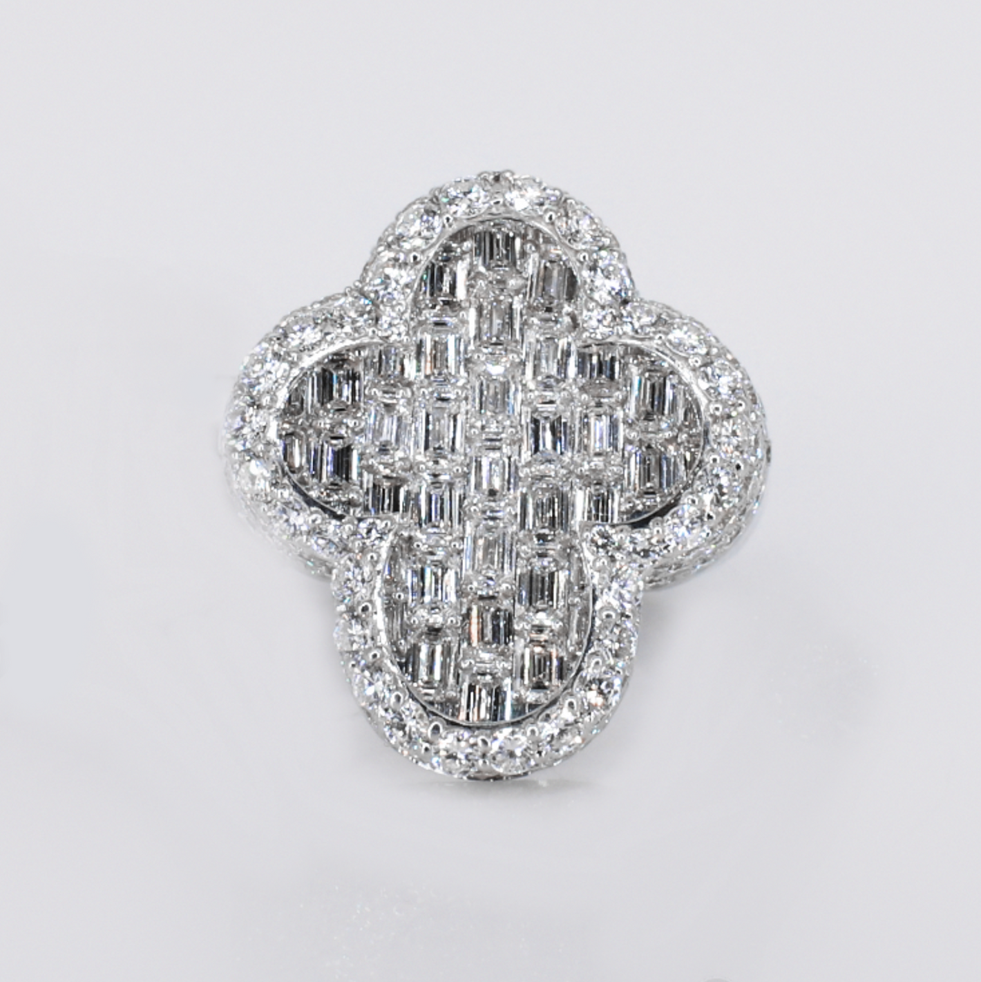 Silver VVS Lab Diamond Cross Ring - 30356