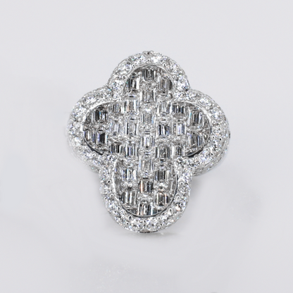 Silver VVS Lab Diamond Cross Ring - 30356