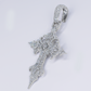 925 Silver VVS Lab Diamond Cathedral Cross Pendant - 60634