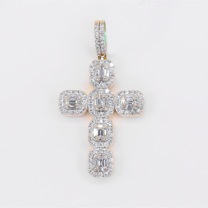 14k Gold Diamond Cross Pendant - 60610