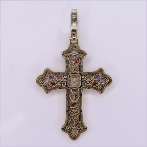 10k Gold Lab Diamond Cross Pendant - 60673