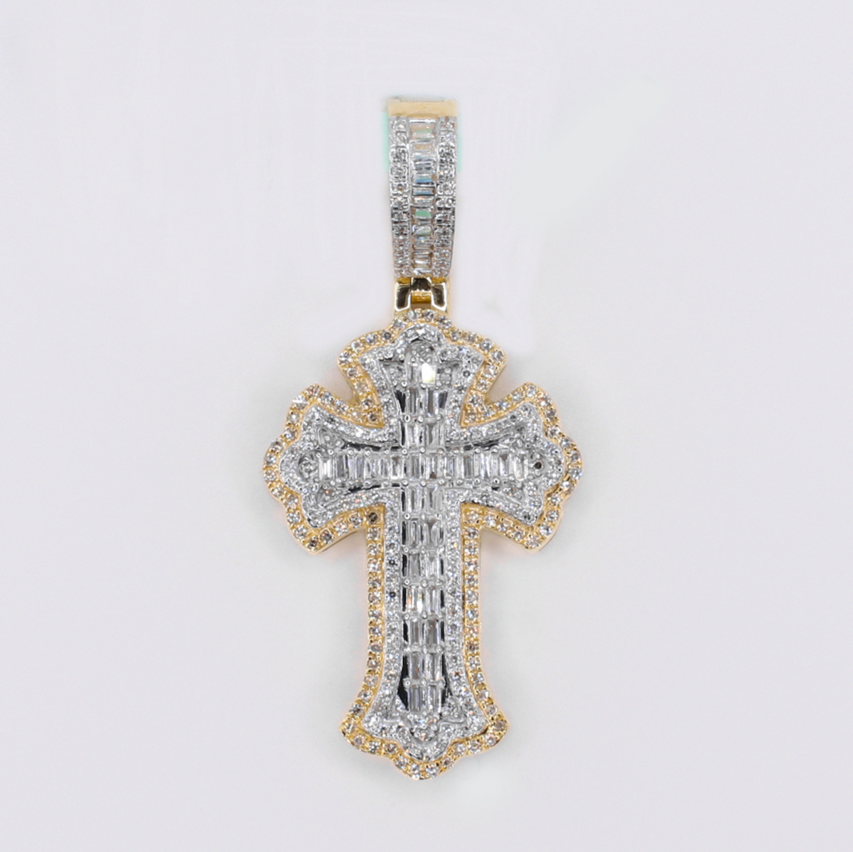 14k Gold Diamond Cross Pendant - 60645