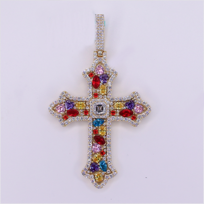 10k Gold Lab Diamond Cross Pendant - 60673