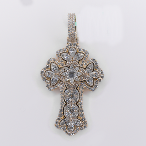 10k Gold Lab Diamond Cross Pendant - 60641