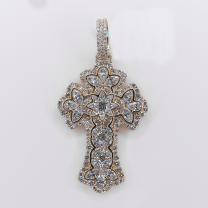 10k Gold Lab Diamond Cross Pendant - 60641