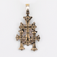 10k Solid Gold Diamond Triple Cross Pendant - 60577