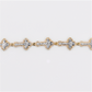 10k Solid Gold Baguette Diamond Cluster Cross Bracelet - 20223