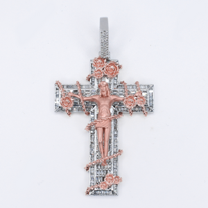 10k Gold Diamond Crucifix Pendant - 60651