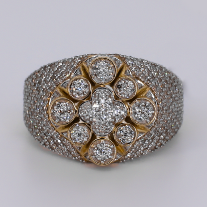 10k Solid Gold Diamond Crown Cluster Ring - 30404