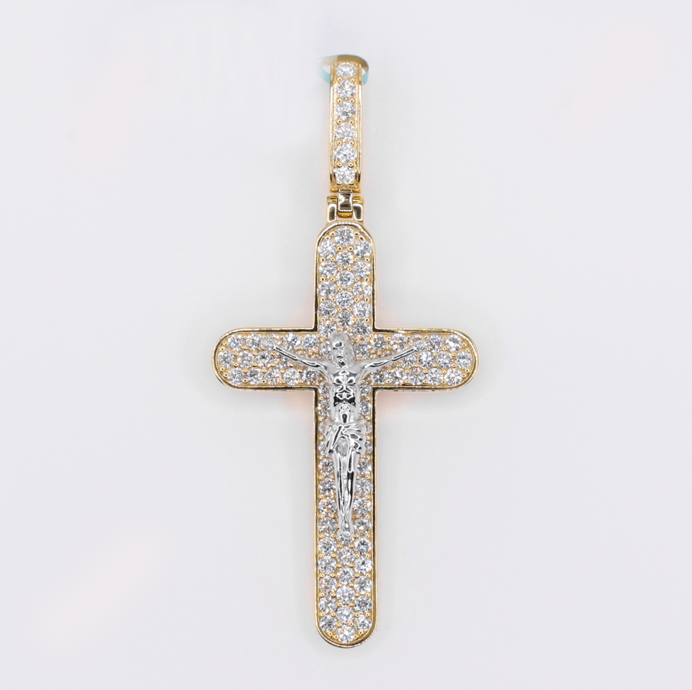 10k Gold Lab Diamond Crucifix Pendant - 60635