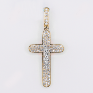10k Gold Lab Diamond Crucifix Pendant - 60635