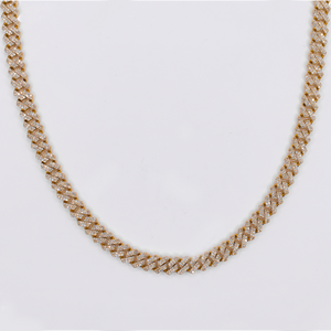 10k Solid Gold 7mm Diamond Cuban Chain - 10120