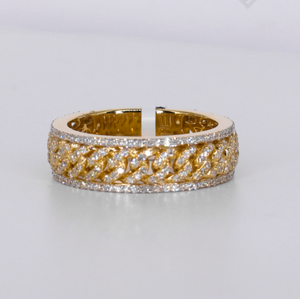 10k Solid Gold Diamond Cuban Men's Band - 30377