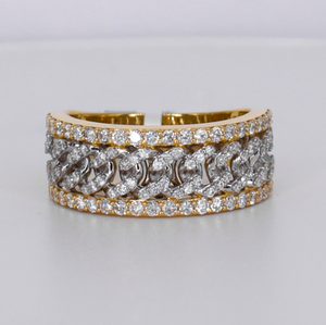 10k Solid Gold Diamond Cuban Men's Band - 30378