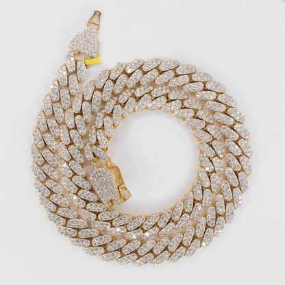 10k Solid Gold 12mm Lab VVS Diamond Cuban Chain - 20201