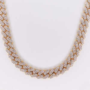 10k Solid Gold 12mm Lab VVS Diamond Cuban Chain - 20201