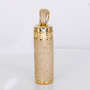 10k Gold Diamond Empty Cylinder Pendant - 60629