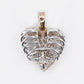 14k Solid Gold Diamond Broken Heart Pendant - 60556