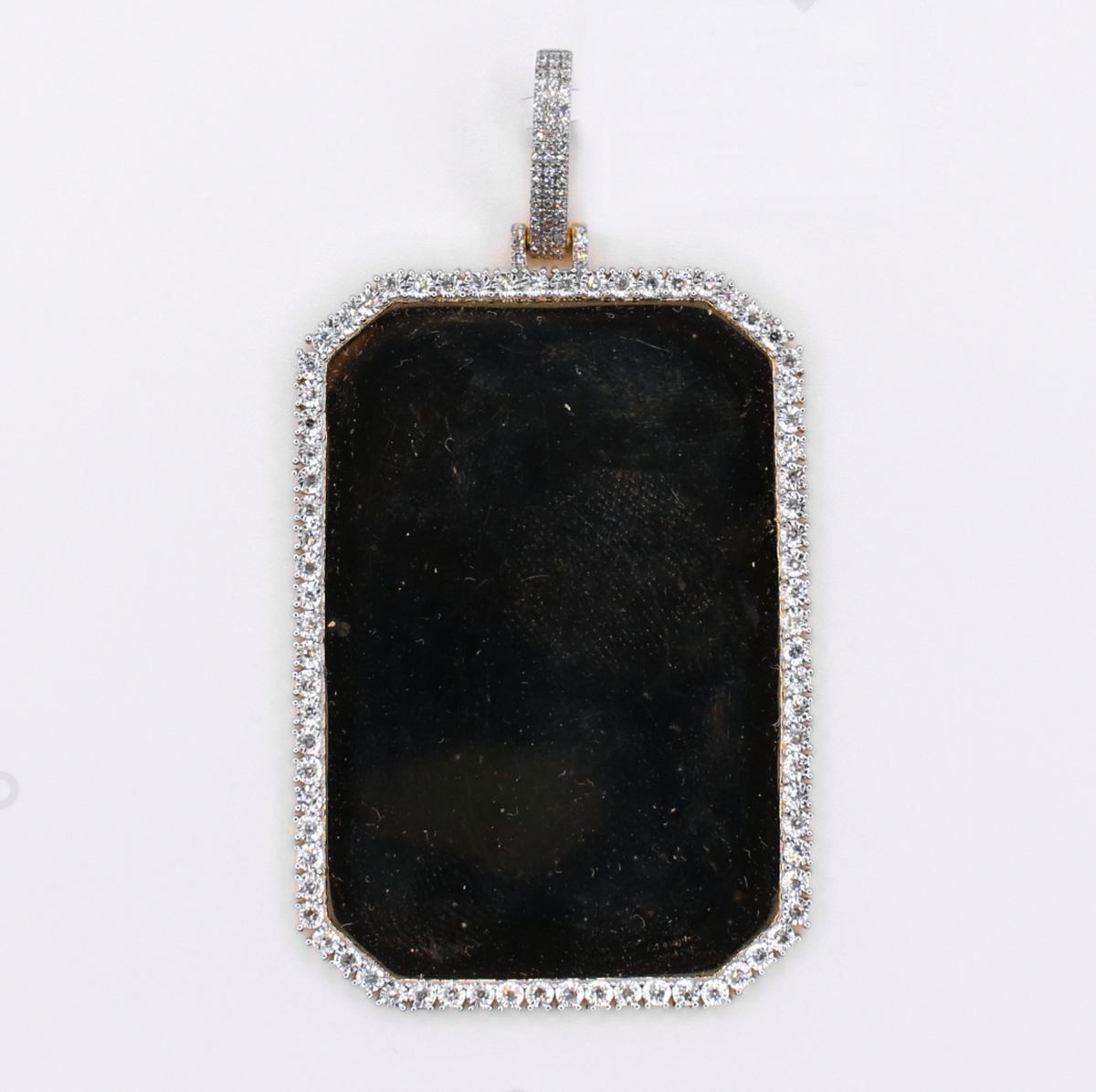 10k Gold Diamond Dog Tag Picture Pendant - 60670