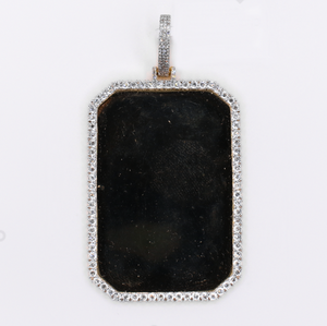 10k Gold Diamond Dog Tag Picture Pendant - 60670