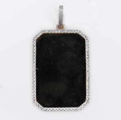 10k Gold Diamond Dog Tag Picture Pendant - 60670