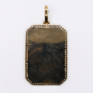 10k Gold Diamond Dog Tag Picture Pendant - 60670