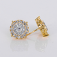 14k Solid Gold Lab Diamond 12mm 3D Cluster Earrings - 50291