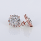 14k Solid Gold Lab Diamond 16.6mm 3D Cluster Earrings - 50298