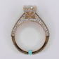 14k Solid Gold Lab Diamond Emerald Cut Engagement  Ring - 30405
