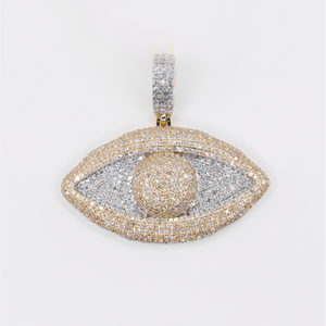10k Gold Diamond Evil Eye Pendant - 60596