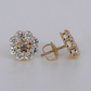 14k Solid Gold 10.4mm VVS Lab Diamond Flower Earrings - 50353