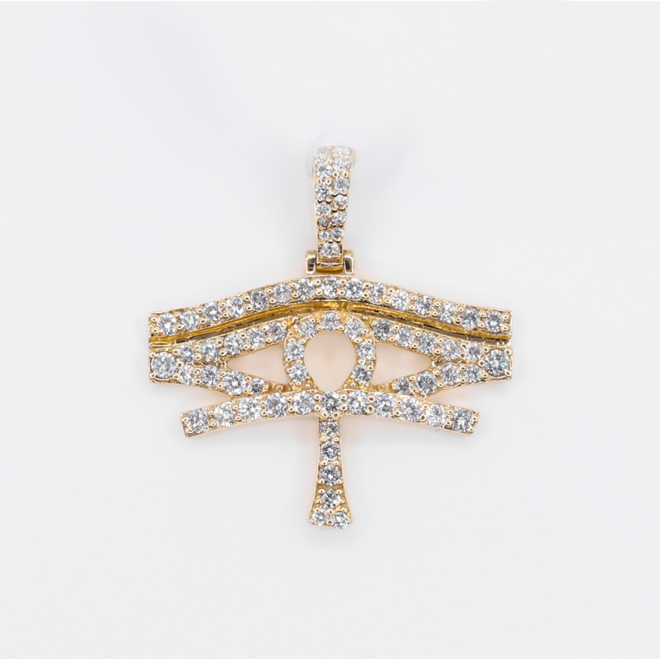 14k Solid Gold Diamond Eye Of Horus Pendant - 60569