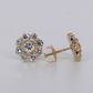10k Solid Gold VVS Lab Diamond 11mm Flower Earrings - 50340