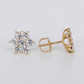 14k Solid Gold VVS Lab Diamond 8.8mm Flower Earrings - 50339