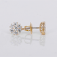 14k Solid Gold 7mm Lab Diamond Flower Earrings - 50308