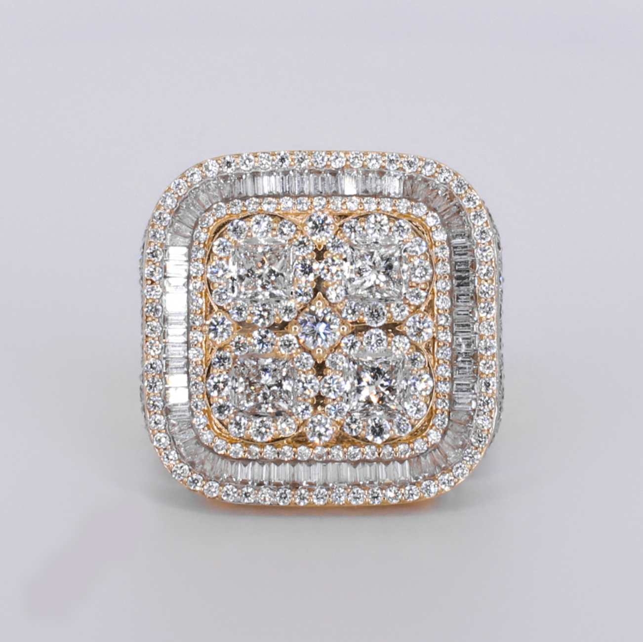 10k Solid Gold Lab Diamond Square Ring - 30382